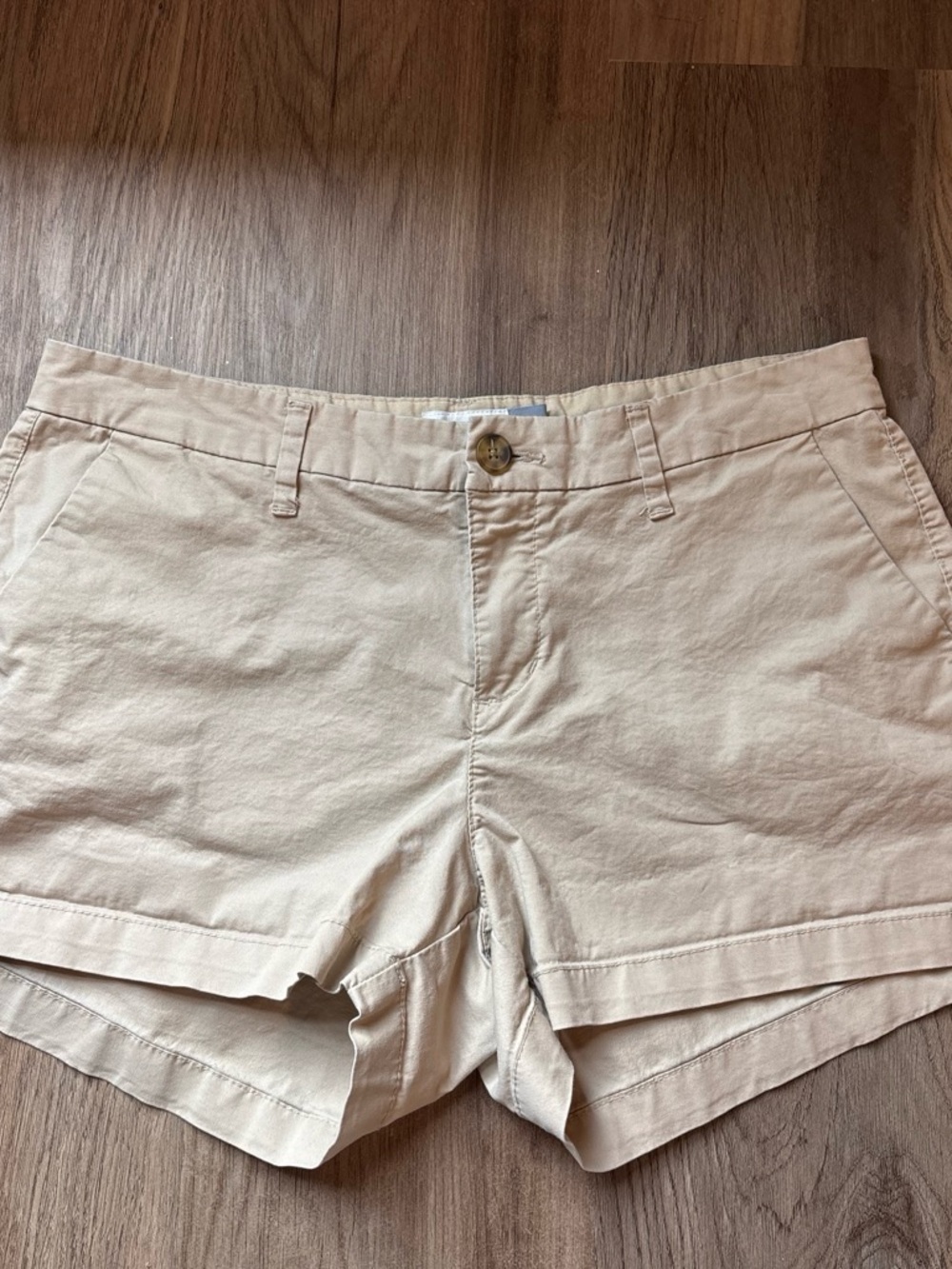 Old Navy Beige/Tan Mid-Rise Chino Shorts